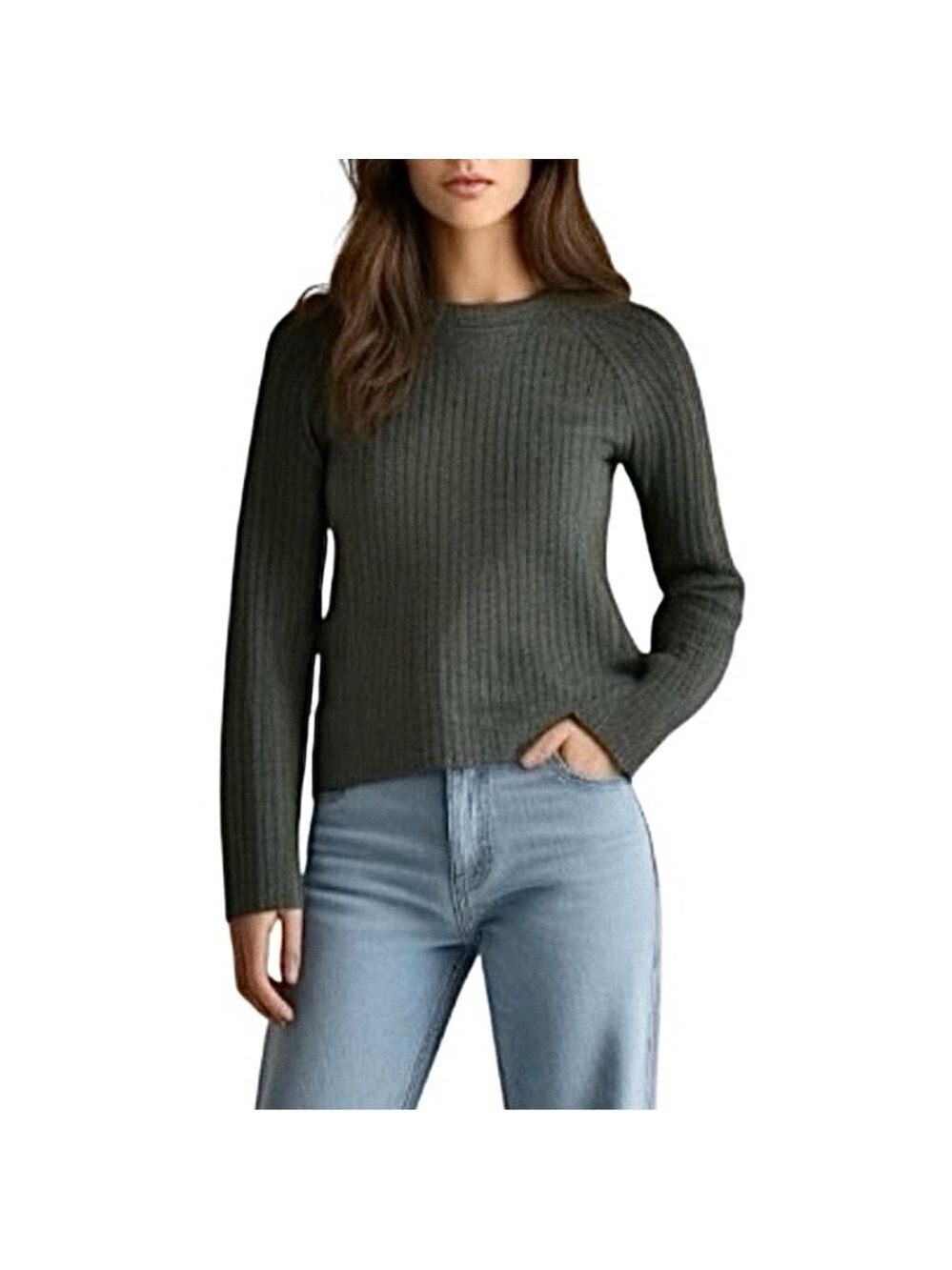 Dolce & Gabbana Italy 100% wool grey ribbed knit raglan sleeve sweater IT 50